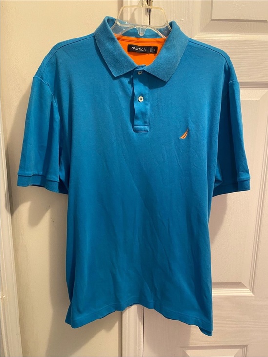 Nautica Other - Nautica Blue and Orange Short Sleeve Knit polo shirt. Rare Men’s size Large.
